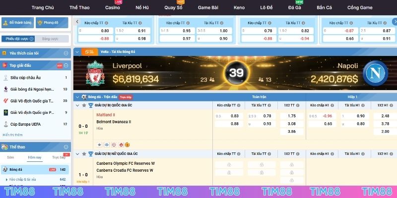 Hướng dẫn cách đọc kèo tài xỉu 2.5 TIM88