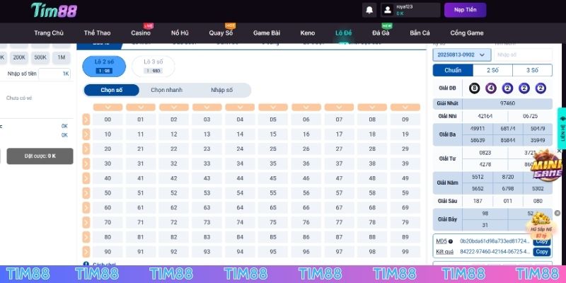 Xổ số siêu tốc TIM88 tốc độ quay nhanh, chơi không sợ bị nhàm